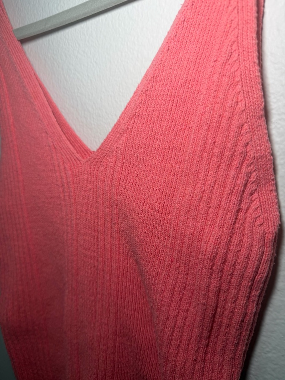 Sz XL by Anthropologie Coral Knit Cotton Blend Sweater Tank - Picture 4 of 7